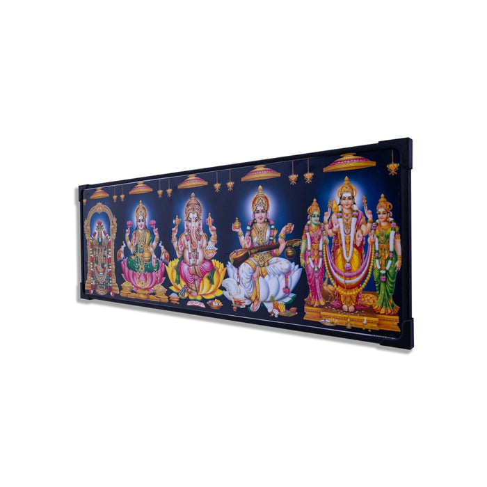 Multiple God Frame Giri - 5 God in One Frame | Hindu God Photo Frame | Pooja Return Gifts