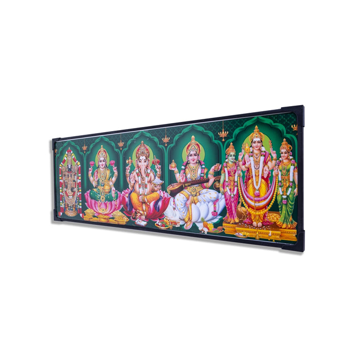 Multiple God Frame Giri - 5 God in One Frame | Hindu God Photo Frame | Pooja Return Gifts