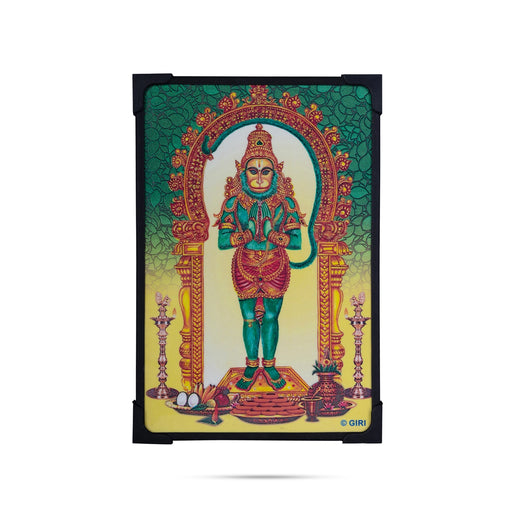 Hanuman Design Laminated Photo Frame - 9 x 7 Inches | Standing Anjaneya Laminated Picture Frame for Home Decor - Hindu God Photos & Frames