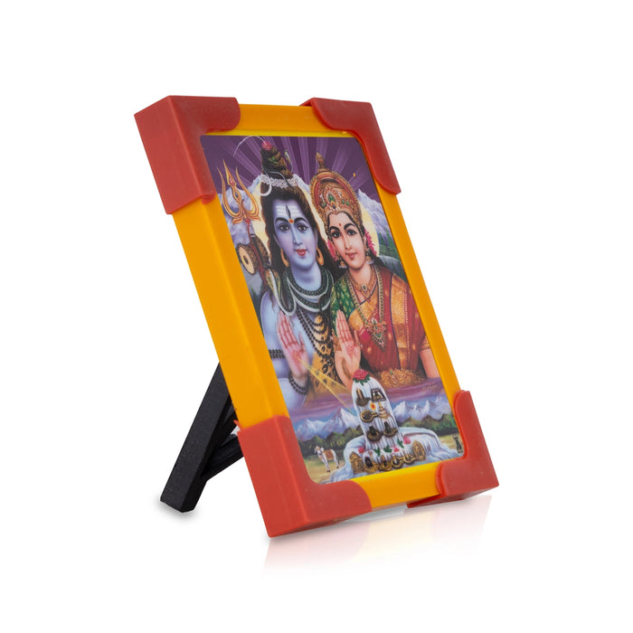 Laminated Photo Frame With Back Stand - 3 x 4 Inches | Picture Frame/ Photo Lamination And Framing for Pooja - Hindu God Photos & Frames