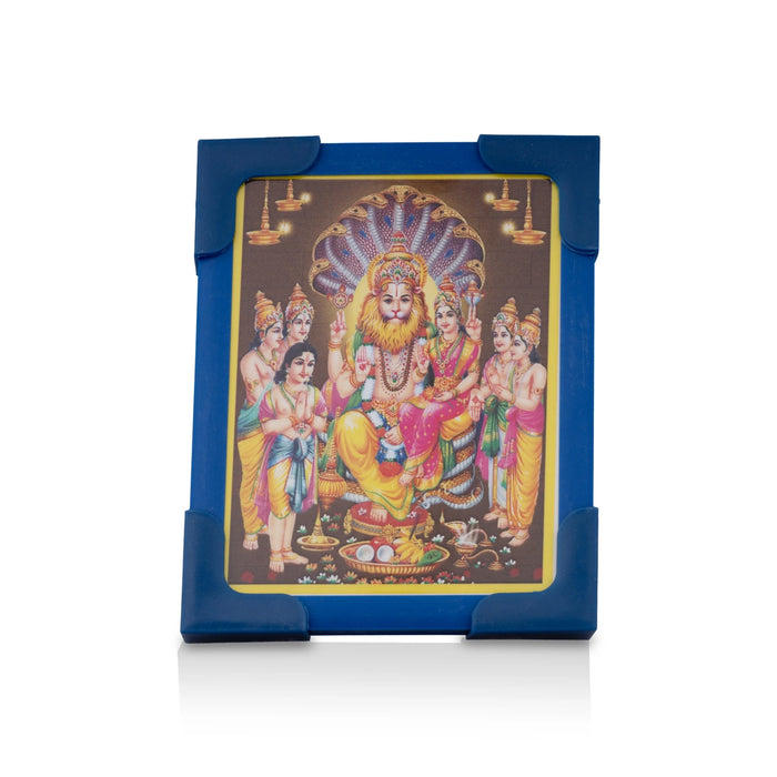 Laminated Photo Frame With Back Stand - 3 x 4 Inches | Picture Frame/ Photo Lamination And Framing for Pooja - Hindu God Photos & Frames