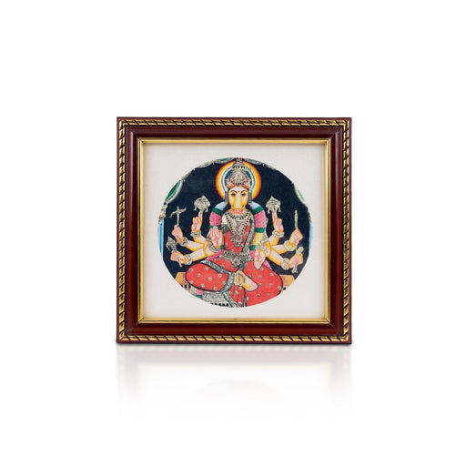 Varahi Amman Design Photo Frame - 6 x 6 Inches | Tanjore Glass Painting Picture Frame for Wall Decor - Hindu God Photos & Frames