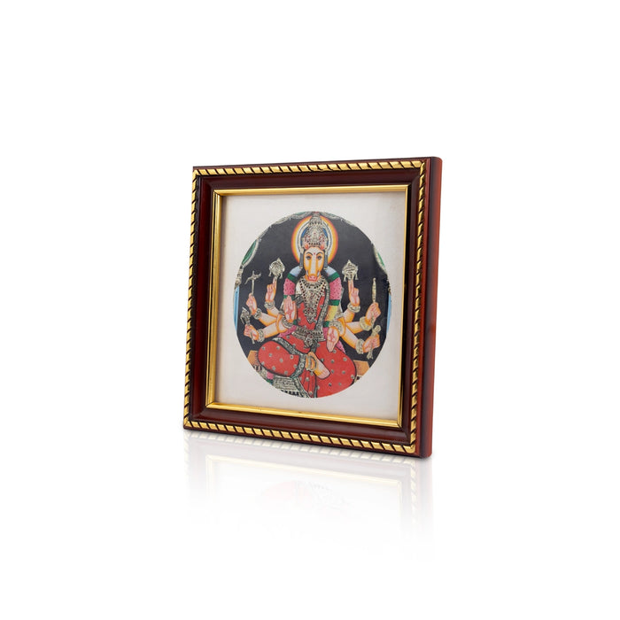 Varahi Amman Design Photo Frame - 6 x 6 Inches | Tanjore Glass Painting Picture Frame for Wall Decor - Hindu God Photos & Frames