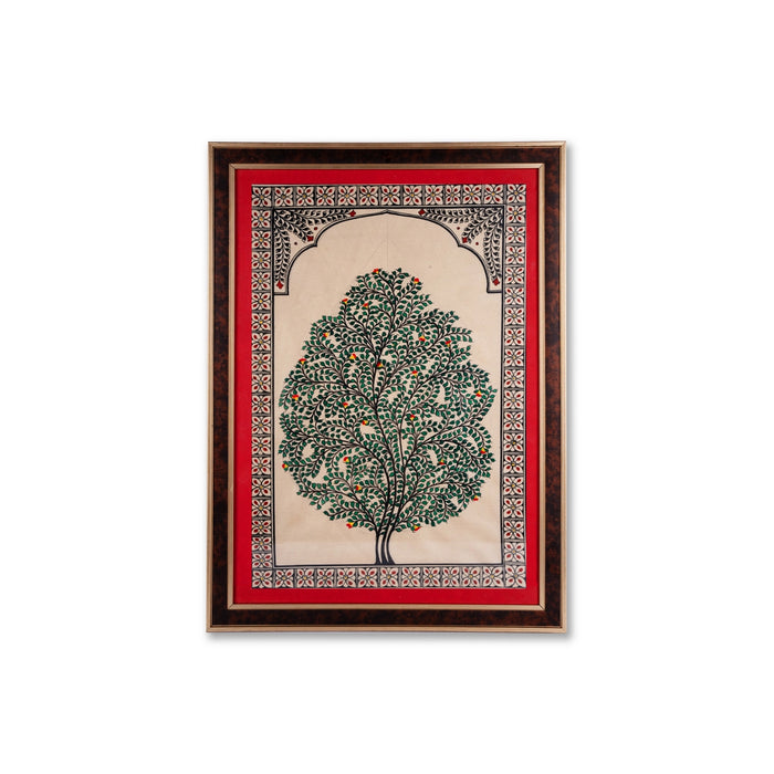 Pattachitra Painting Frame - 22 x 16 Inches | Tree Design Hand Painted Frame/ Patachitra Painting for Home - Hindu God Photos & Frames