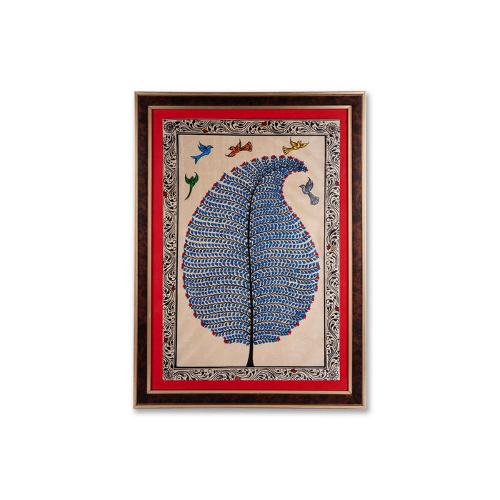Pattachitra Painting Frame - 22 x 16 Inches | Tree Design Hand Painted Frame/ Patachitra Painting for Home - Hindu God Photos & Frames
