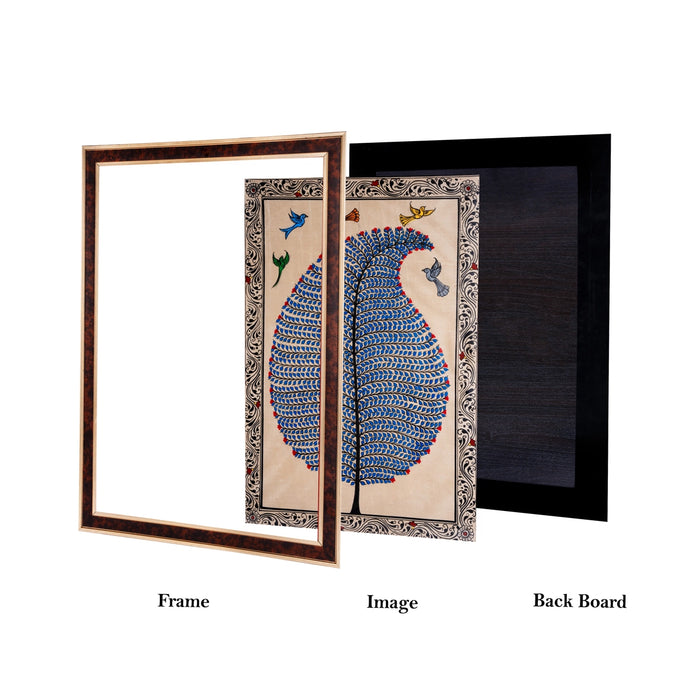 Pattachitra Painting Frame - 22 x 16 Inches | Tree Design Hand Painted Frame/ Patachitra Painting for Home - Hindu God Photos & Frames