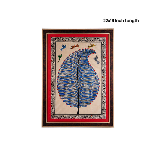 Pattachitra Painting Frame - 22 x 16 Inches | Tree Design Hand Painted Frame/ Patachitra Painting for Home - Hindu God Photos & Frames