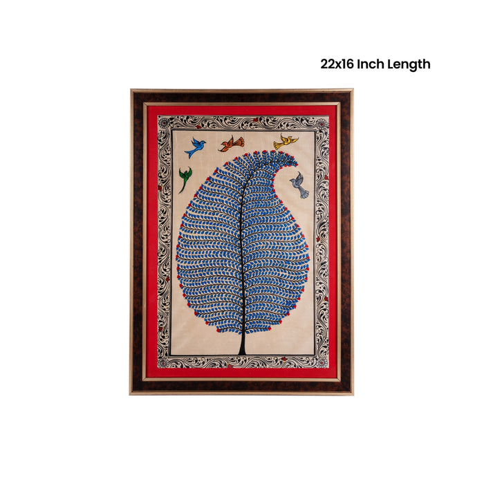 Pattachitra Painting Frame - 22 x 16 Inches | Tree Design Hand Painted Frame/ Patachitra Painting for Home - Hindu God Photos & Frames
