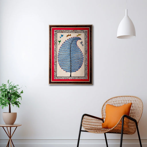 Pattachitra Painting Frame - 22 x 16 Inches | Tree Design Hand Painted Frame/ Patachitra Painting for Home - Hindu God Photos & Frames