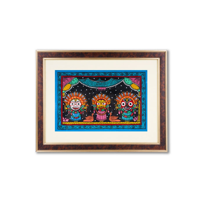 Pattachitra Painting Frame - 17 x 13 Inches | Puri Jagannath Hand Painted Frame/ Patachitra Painting for Home - Hindu God Photos & Frames