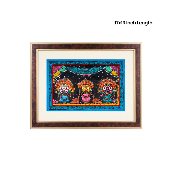 Pattachitra Painting Frame - 17 x 13 Inches | Puri Jagannath Hand Painted Frame/ Patachitra Painting for Home - Hindu God Photos & Frames