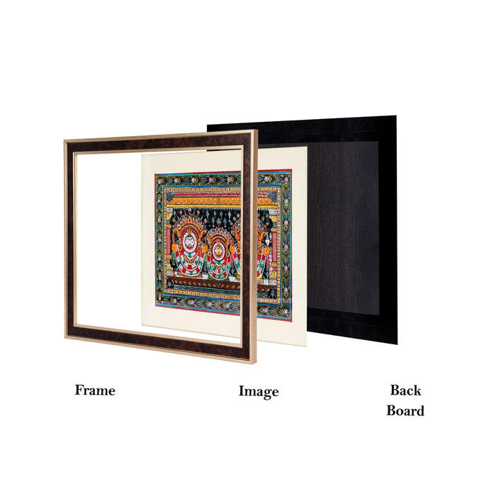 Pattachitra Painting Frame - 19 x 15 Inches | Puri Jagannath Hand Painted Frame/ Patachitra Painting for Home - Hindu God Photos & Frames