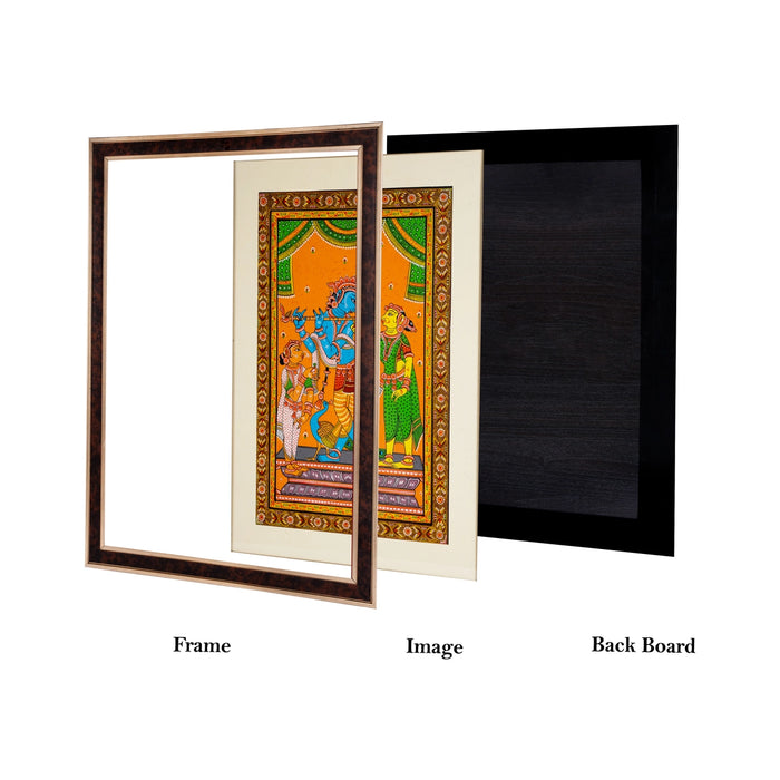 Pattachitra Painting Frame - 23 x 17 Inches | Hand Painted Frame/ Patachitra Painting Frame for Home - Hindu God Photos & Frames