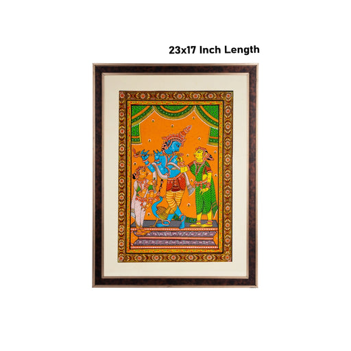 Pattachitra Painting Frame - 23 x 17 Inches | Hand Painted Frame/ Patachitra Painting Frame for Home - Hindu God Photos & Frames