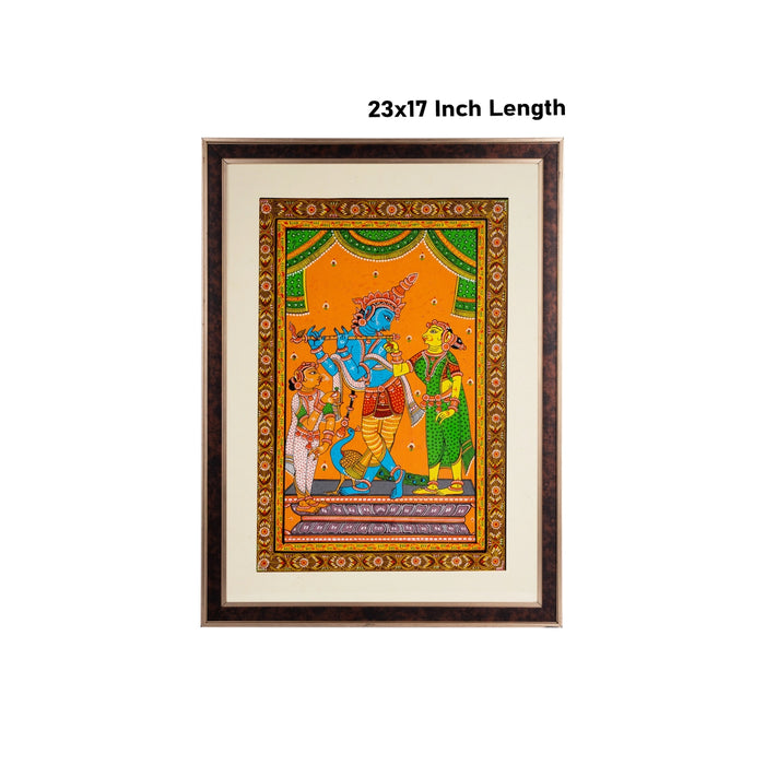 Pattachitra Painting Frame - 23 x 17 Inches | Hand Painted Frame/ Patachitra Painting Frame for Home - Hindu God Photos & Frames