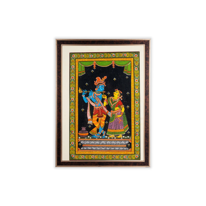 Pattachitra Painting Frame - 23 x 17 Inches | Hand Painted Frame/ Patachitra Painting Frame for Home - Hindu God Photos & Frames