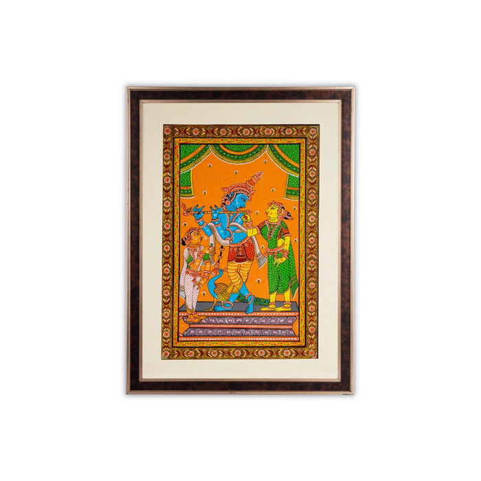 Pattachitra Painting Frame - 23 x 17 Inches | Hand Painted Frame/ Patachitra Painting Frame for Home - Hindu God Photos & Frames