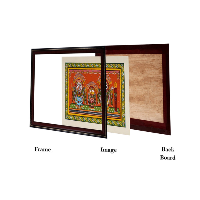 Pattachitra Painting Frame - 24 x 18 Inches | Puri Jagannath Design Patachitra Painting/ Hand Painted Frame - Hindu God Photos & Frames