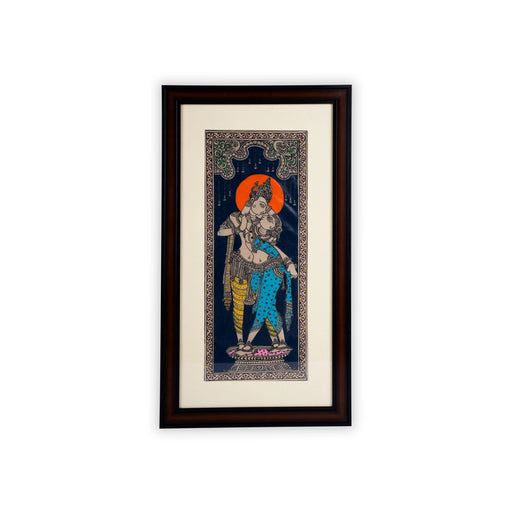 Pattachitra Painting Frame - 22 x 12 Inches | Radha Krishna Design Patachitra Painting/ Hand Painted Frame - Hindu God Photos & Frames