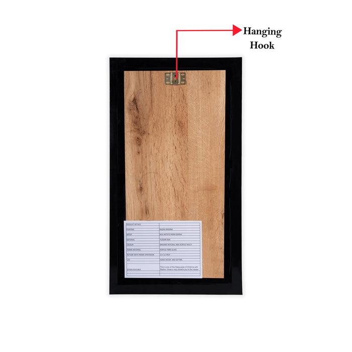 Pattachitra Painting Frame - 22 x 12 Inches | Radha Krishna Design Patachitra Painting/ Hand Painted Frame - Hindu God Photos & Frames