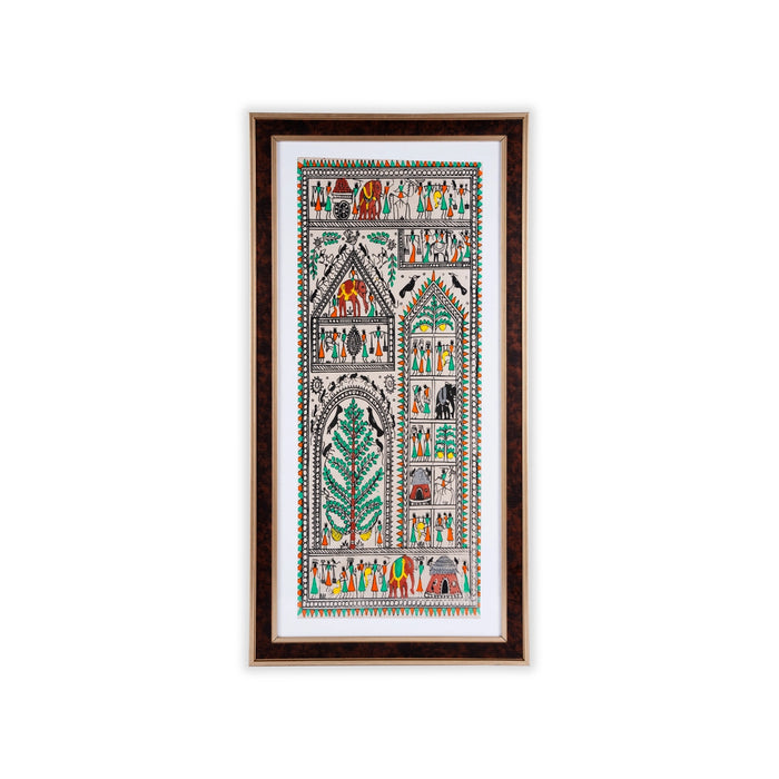 Pattachitra Painting Frame - 22 x 12 Inches | Tribal Design Patachitra Painting/ Hand Painted Frame for Home - Hindu God Photos & Frames