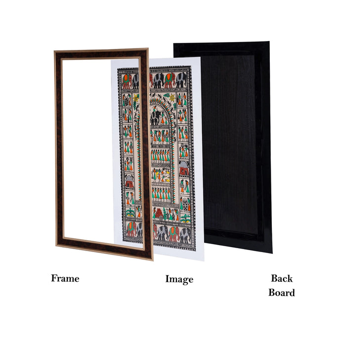 Pattachitra Painting Frame - 22 x 12 Inches | Tribal Design Patachitra Painting/ Hand Painted Frame for Home - Hindu God Photos & Frames