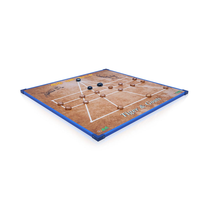 Aadu Puli Aattam Board Game - 18 x 18 Inches | Bagh Chaal/ Goat & Tiger/ Puli Meka Board Game - Traditional Games & Toys