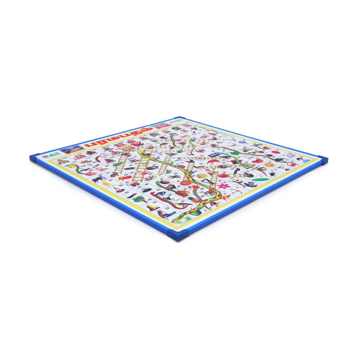 Snakes And Ladders Paramapadham Game Board - 18 x 18 Inches | Paramapatham Game/ Traditional Paramapadam Game - Traditional Games & Toys
