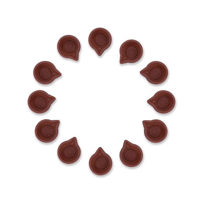 Kartik Deepam Set - 0.75 x 1.5 Inches | 12 Pcs/ Agal Vilakku/ Clay Deepam/ Agal Lamp For Festival Lighting - Karthik Deep