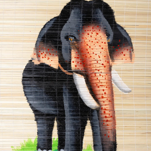 Hand Painted Bamboo Mat Wall Hanging - 24 x 15 Inches | Painted Wall Decoration/ Wall Hanger for Home - Wall Hanging