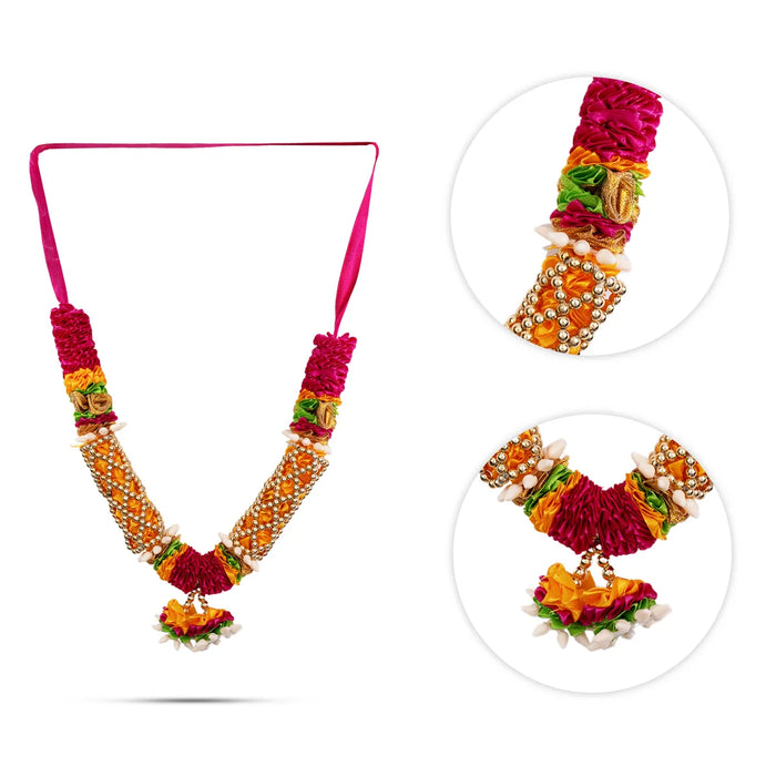 Artificial Flower Mala – 9 Inches | Deity Garland / Fancy Puja Mala for Temple / Decorative Mala for Idols