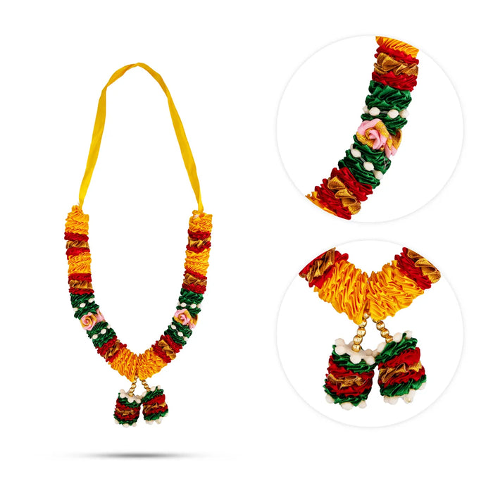 Artificial Flower Garland - 9 Inches | Cloth Mala/ Artificial Mala for Photo Frame