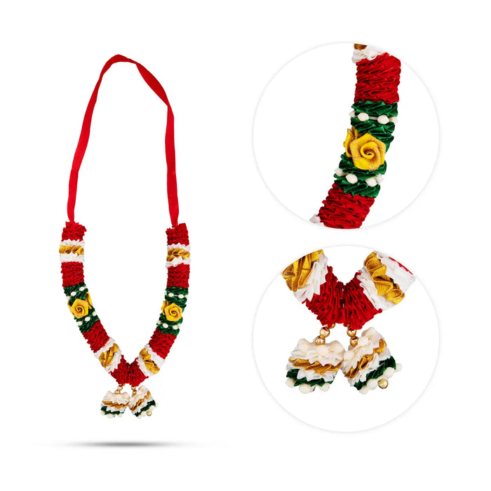 Artificial Flower Garland - 9 Inches | Cloth Mala/ Artificial Mala for Photo Frame