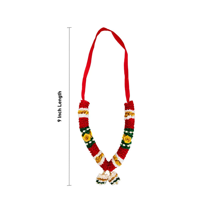 Artificial Flower Garland - 9 Inches | Cloth Mala/ Artificial Mala for Photo Frame