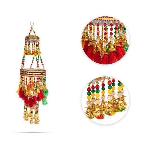 Jhumar Wall Hanging - 22 Inches | Jhoomar Home Decor/ Multicolour Beads Wall Hanging Jhoomar for Living Room - Wall Hanging