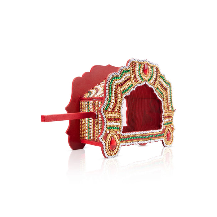 Decorative Doli - 7.75 x 9 Inches | Wooden Doli/ Decorative Pallakku/ Decorative Showpiece for Home Decor - Table Stand Accessories