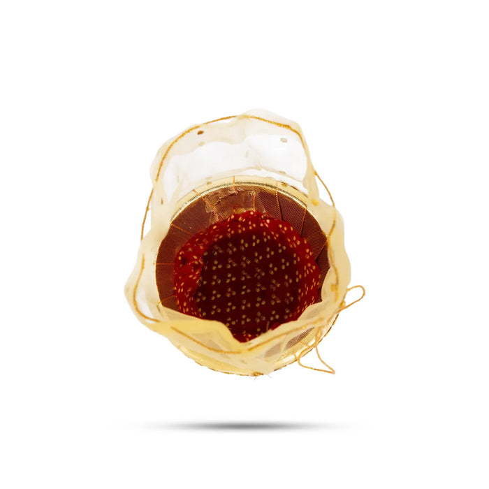 Decorative Tokri Basket With Net Cover- 2 X 4.25 Inches | Gift Hamper Basket/Chocolate Gift Basket For Storage - Basket