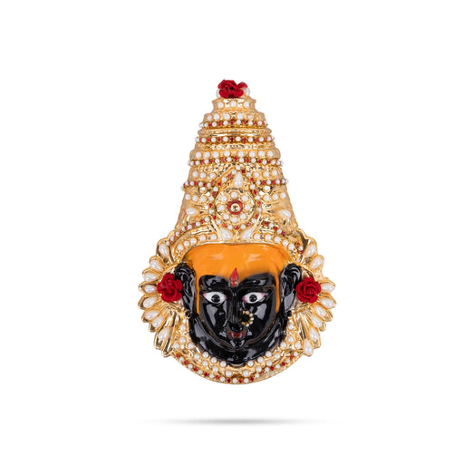 Bhavani Devi Face - 7.5 x 5 Inches | Fiber Ammavari Face/ Decorative Devi Mukhavata for Deity Decor - Head & Face Accessories