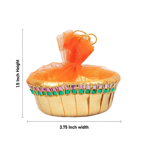 Laddu Gopal Basket with Net Cover - 1.5 x 3.75 Inches | Kanha Ji Ki Tokri/ Carry Basket for Laddu Gopal - Deity Accessories
