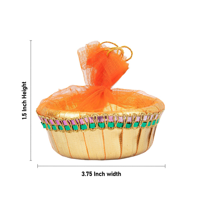 Laddu Gopal Basket with Net Cover - 1.5 x 3.75 Inches | Kanha Ji Ki Tokri/ Carry Basket for Laddu Gopal - Deity Accessories