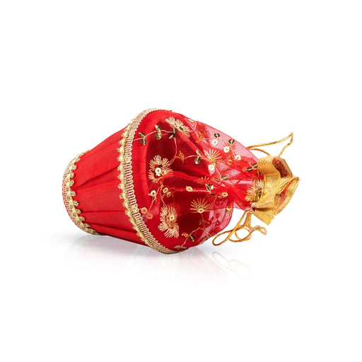 Laddu Gopal Basket with Net Cover - 3.5 x 4 Inches | Kanha Ji Ki Tokri/ Carry Basket for Laddu Gopal - Deity Accessories