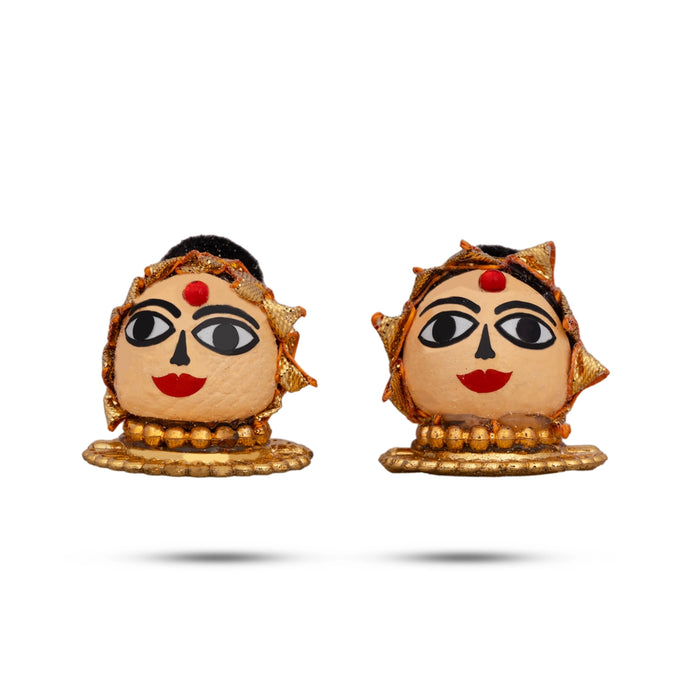 Riddhi Siddhi Murti Pair - 1 x 1 Inch | Decorative Showpiece/ Lord Ganesh Wife for Home Decor - Table Stand Accessories
