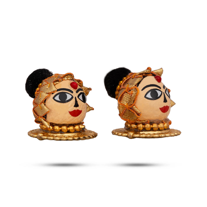 Riddhi Siddhi Murti Pair - 1 x 1 Inch | Decorative Showpiece/ Lord Ganesh Wife for Home Decor - Table Stand Accessories