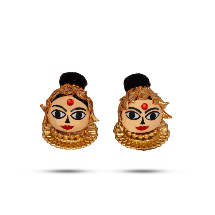 Riddhi Siddhi Murti Pair - 1 x 1 Inch | Decorative Showpiece/ Lord Ganesh Wife for Home Decor - Table Stand Accessories