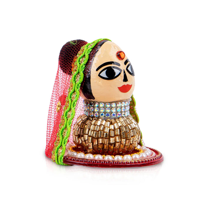 Riddhi Siddhi Murti Pair | Lord Ganesh Wife/ Decorative Showpiece for Home Decor - Table Stand Accessories