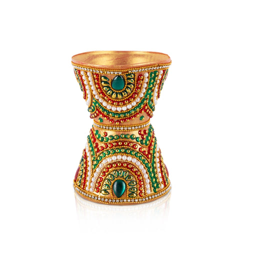 Griha Pravesh Kalash - 5.5 x 4 Inches | Decorative Lota/ Decorative Rice Pot for Wedding Decor - Wedding Essentials