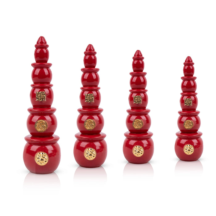 Gauri Haar Pooja Set - 6.5 x 2 Inches | Pack Of 4/ Wedding Decor/ Grah Pravesh Pooja - Wedding Essentials