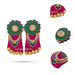 Lakshmi Padham Pair - 1.75 x 2 Inches | Decorative Laxmi Paduka / Lakshmi Charan Paduka for Pooja - Pooja Box & Paduka