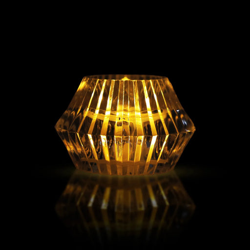 Diamond Shaped LED Diya - 1.5 x 1 Inches | Crystal Lamp/ LED Light Candle For Pooja Decor & Festival Lighting - Decorative Lamp
