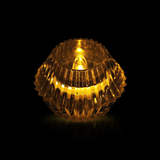 Diamond Shaped LED Diya - 1.5 x 1 Inches | Crystal Lamp/ LED Light Candle For Pooja Decor & Festival Lighting - Decorative Lamp